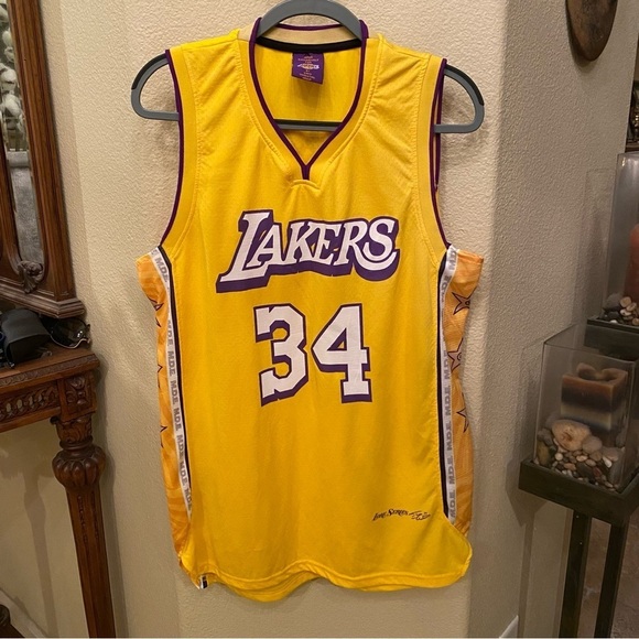 LAKERS Shaquille O’Neal #34 Yellow Jersey Size XL - Picture 1 of 10
